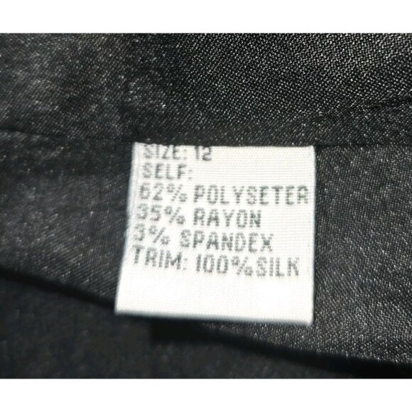 Cache Black Tuxedo 12 Silk Trim Jacket Lined Classic Blazer Womens Single Breast - Picture 8 of 12